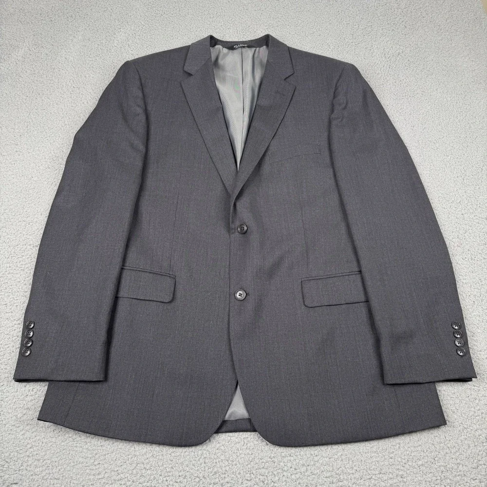 Jos A Bank Executive Suit Mens 44L 38W Charcoal Gray 100% Wool Tailored Fit